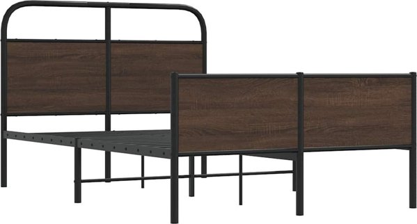 vidaXL Κρεβάτι 140x200 cm, Καφέ Ξύλο Δρυός (Χωρίς Στρώμα)
