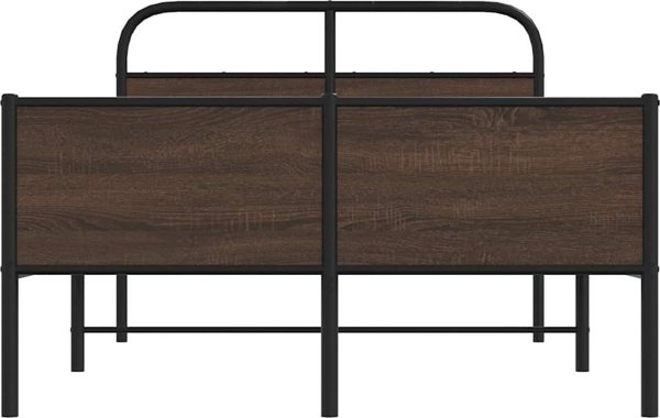 vidaXL Κρεβάτι 140x200 cm, Καφέ Ξύλο Δρυός (Χωρίς Στρώμα)