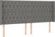 vidaXL Προσκέφαλο κρεβατιού με LED, σκούρο γκρι 203x16x118/128 εκ., ύφασμα