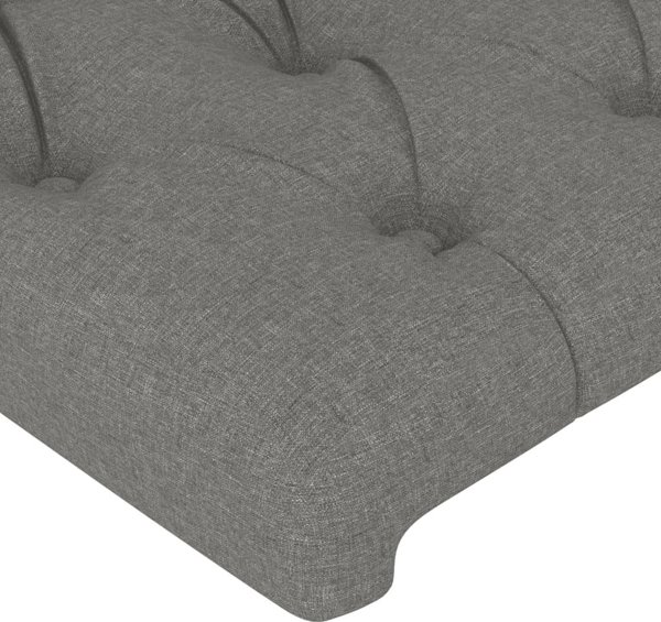 vidaXL Προσκέφαλο κρεβατιού με LED, σκούρο γκρι 203x16x118/128 εκ., ύφασμα