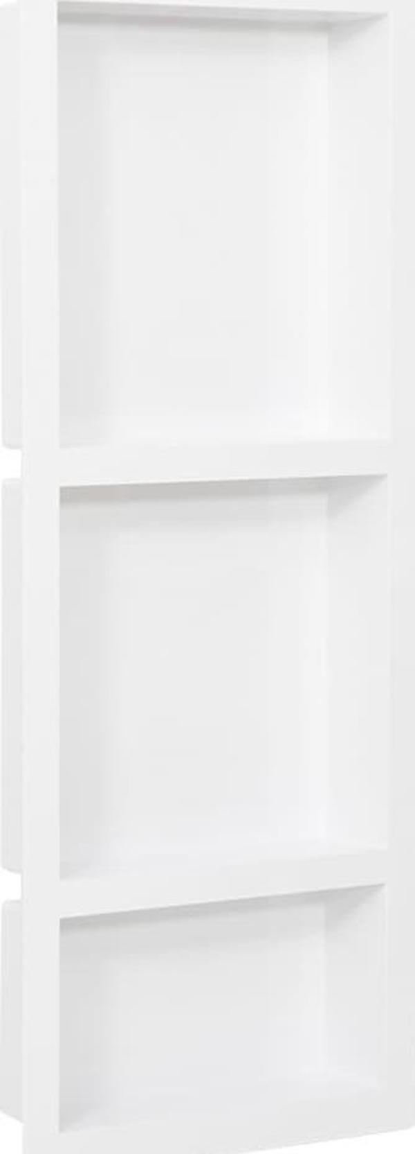 vidaXL Εσοχή ντουζιέρας με 3 ράφια, ματ λευκό, 41x99x9 cm