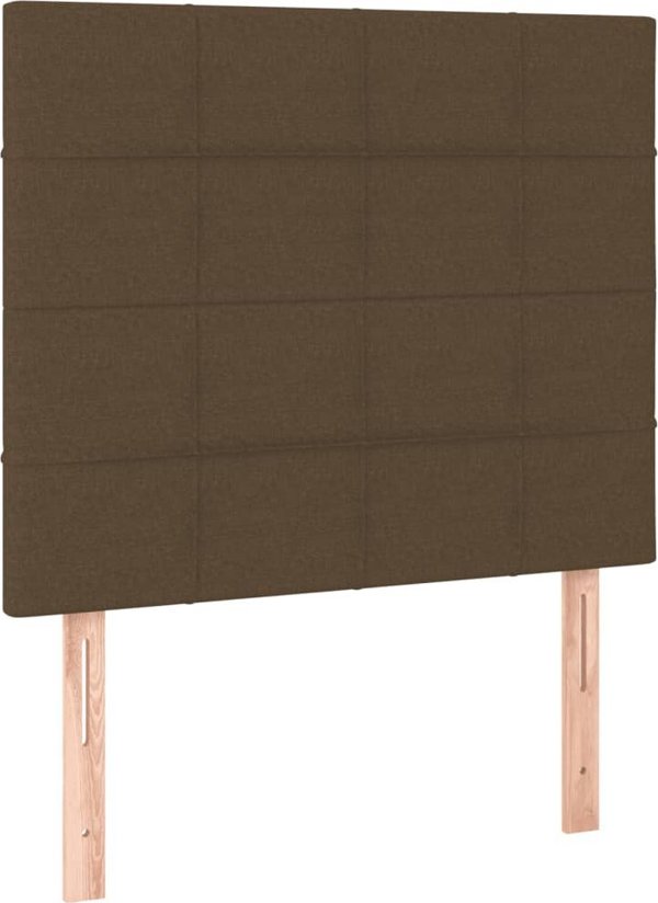 vidaXL Κρεβάτι Κοντινεντάλ με Στρώμα, Καφέ, 120x200 cm, Ύφασμα