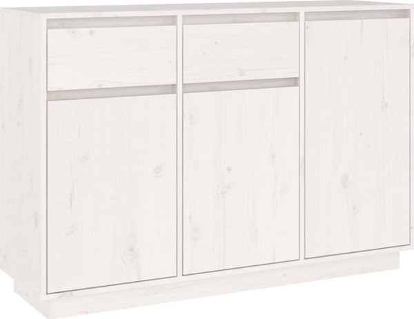 vidaXL Szafka, λευκή, 110x34x75 cm, μασίφ πεύκο