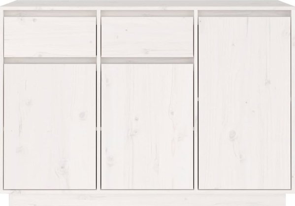 vidaXL Szafka, λευκή, 110x34x75 cm, μασίφ πεύκο
