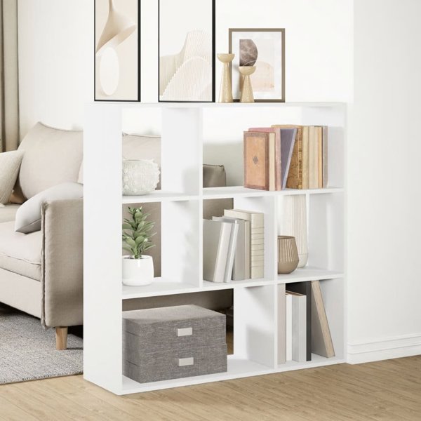 vidaXL Λευκή ραφιέρα διαχωριστικό, 102x29x103,5 cm, από σύνθετο ξύλο