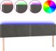 vidaXL Κεφαλάρι για κρεβάτι με LED, σκούρο γκρι, 160x5x78/88 cm, βελούδο
