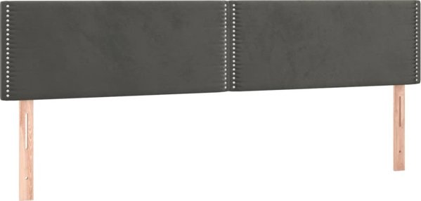 vidaXL Κεφαλάρι για κρεβάτι με LED, σκούρο γκρι, 160x5x78/88 cm, βελούδο