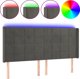 vidaXL Zaglowek do lozka me LED, σκούρο γκρι, 183x16x118/128 εκ., βελούδο