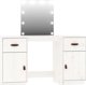 vidaXL vidaXL Toaletka z LED, vit, lite drewno sosnowe