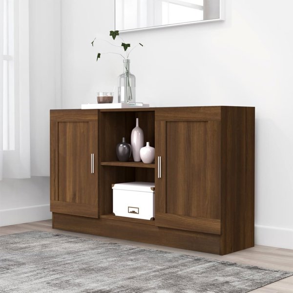 vidaXL Komoda καφέ δρυς, 120x30,5x70 cm, από ξυλώδες υλικό