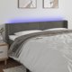 vidaXL Zaglowek do lozka z LED, ciemnoszary, 203x16x78/88 cm, aksamit