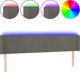vidaXL Zaglowek do lozka z LED, ciemnoszary, 203x16x78/88 cm, aksamit
