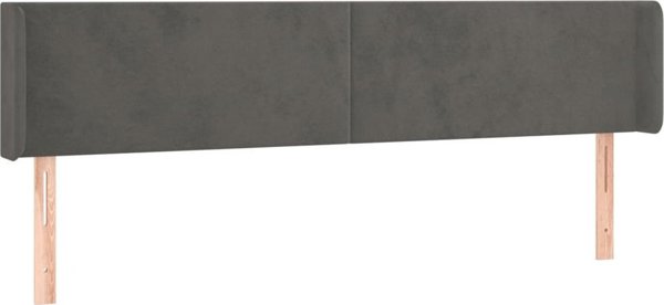 vidaXL Zaglowek do lozka z LED, ciemnoszary, 203x16x78/88 cm, aksamit