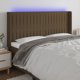 vidaXL Ζαγκλόβεκ για κρεβάτι με LED, σκούρο καφέ, 183x16x118/128 εκ, ύφασμα