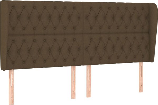 vidaXL Κεφαλάρι Uszak, σκούρο καφέ, 203x23x118/128 cm, ύφασμα
