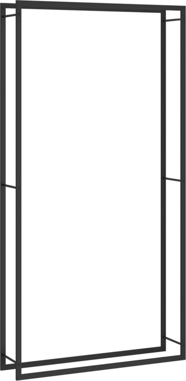 vidaXL vidaXL Stojak na drewno, matowy czarny, 110x28x214 cm, stalowy