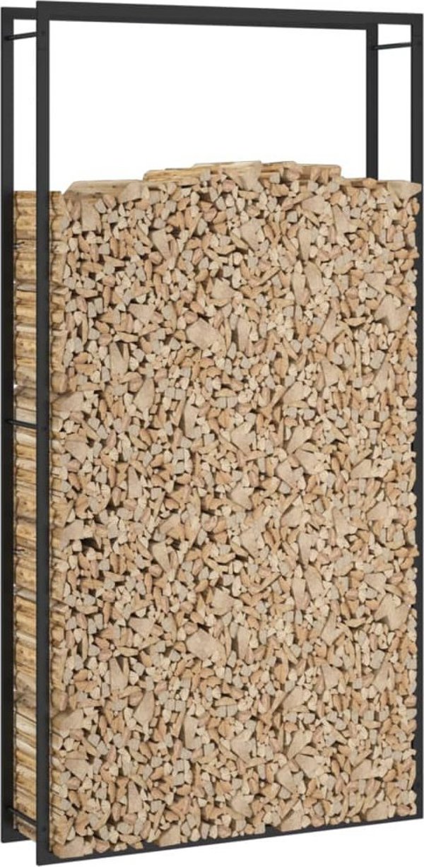 vidaXL vidaXL Stojak na drewno, matowy czarny, 110x28x214 cm, stalowy