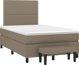 vidaXL vidaXL Κρεβάτι κοντινεντάλ με στρωμα, taupe, ύφασμα, 120x200 cm
