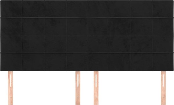 vidaXL Zaglowki do lozka, 4 τεμ., μαύρο, 100x5x78/88 cm, βελούδο