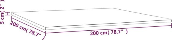 vidaXL Nakladka na materac 200x200x5 cm