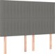 vidaXL Κεφαλάρι κρεβατιού με LED, σκούρο γκρι, 144x5x118/128 εκ., ύφασμα