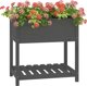 vidaXL Γλάστρα με ράφι, γκρι, 82,5x54x81 cm, κατασκευασμένη από ξύλο πεύκου