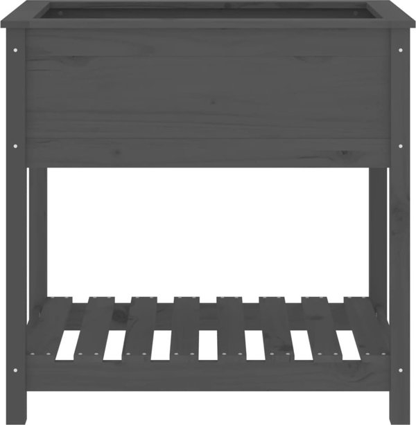 vidaXL Γλάστρα με ράφι, γκρι, 82,5x54x81 cm, κατασκευασμένη από ξύλο πεύκου