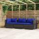 vidaXL vidaXL 3-osobowa sofa ogrodowa z poduszkami, szary rattan PE