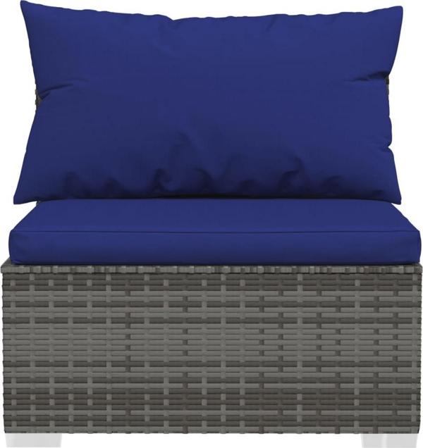 vidaXL vidaXL 3-osobowa sofa ogrodowa z poduszkami, szary rattan PE