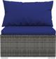 vidaXL vidaXL 3-osobowa sofa ogrodowa z poduszkami, szary rattan PE