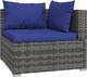 vidaXL vidaXL 3-osobowa sofa ogrodowa z poduszkami, szary rattan PE