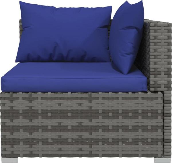 vidaXL vidaXL 3-osobowa sofa ogrodowa z poduszkami, szary rattan PE