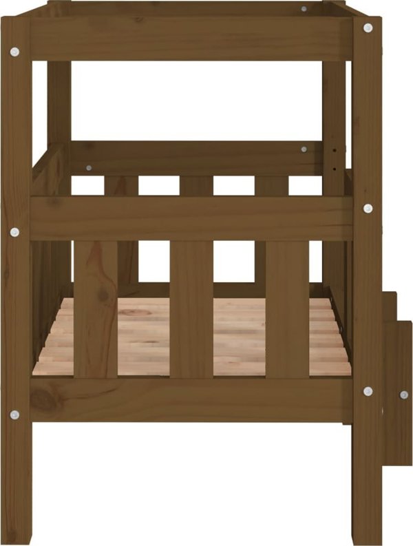 vidaXL Κρεβατάκι σκύλου, μελί καφέ, 65,5x43x70 cm, από ξύλο πεύκου