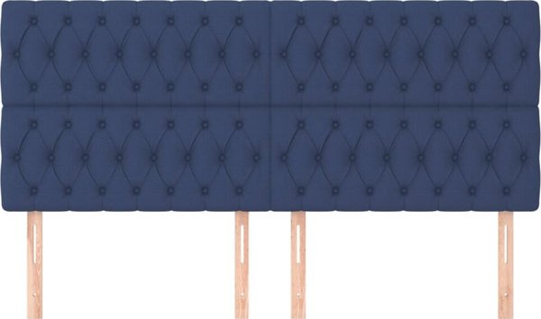 vidaXL Προσκέφαλα κρεβατιού, 4 τεμ, μπλε, 100x7x78/88 cm, ύφασμα