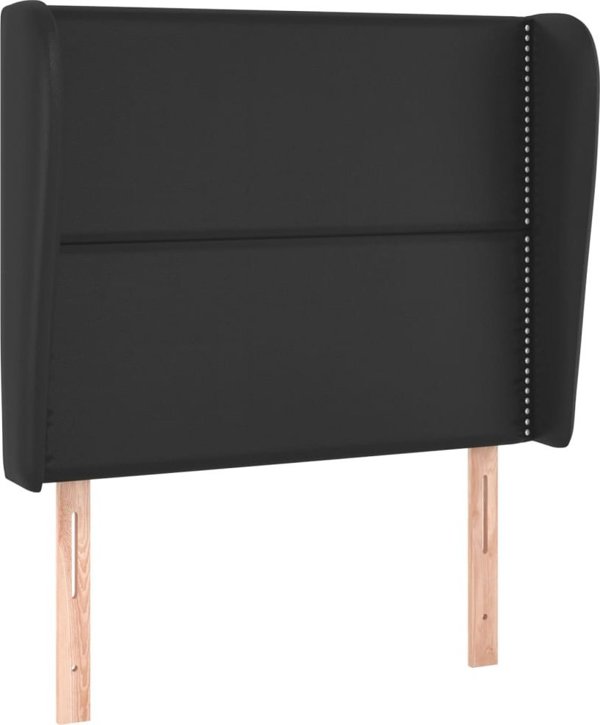 vidaXL Προστατευτικό Κεφαλής Uszak, Μαύρο, 93x23x118/128 εκ., Συνθετικό Δέρμα