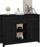 vidaXL vidaXL Komoda, czarna, 100x35x74,5 cm, lite drewno sosnowe