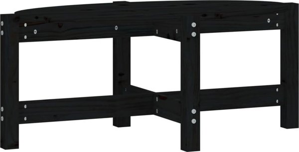 vidaXL vidaXL Stolik kawowy, czarny, 87x48x35 cm, lite drewno sosnowe