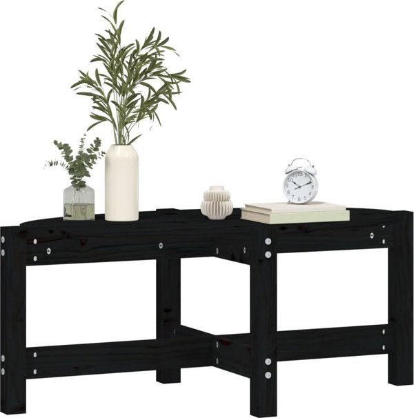 vidaXL vidaXL Stolik kawowy, czarny, 87x48x35 cm, lite drewno sosnowe
