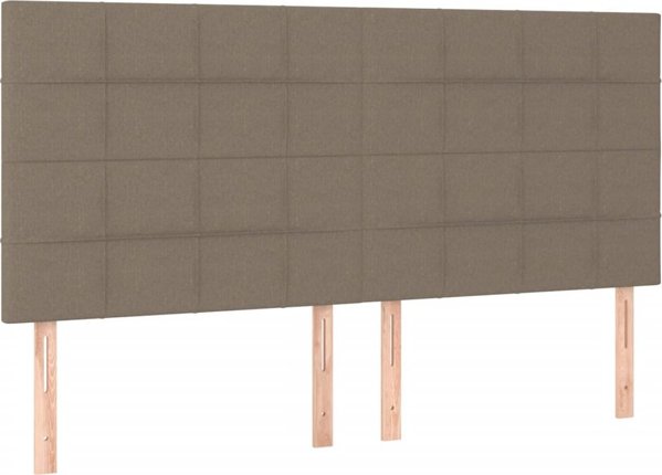 vidaXL Κρεβάτι κοντινεντάλ με στρώμα, ταουπ, 200 x 200 εκ, υφασμάτινο