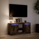 vidaXL Έπιπλο TV με LED, καπνισμένη δρυς, 100x34x50 εκ