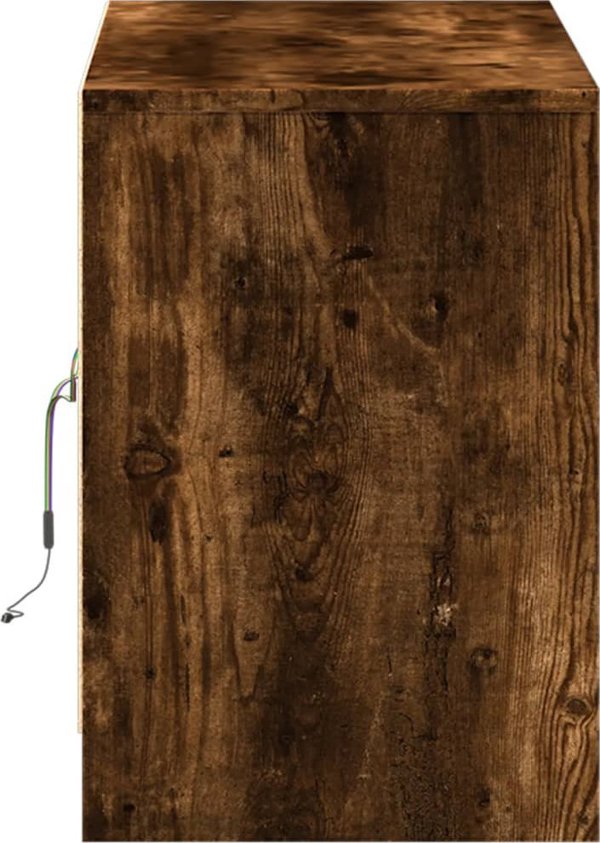 vidaXL Έπιπλο TV με LED, καπνισμένη δρυς, 100x34x50 εκ