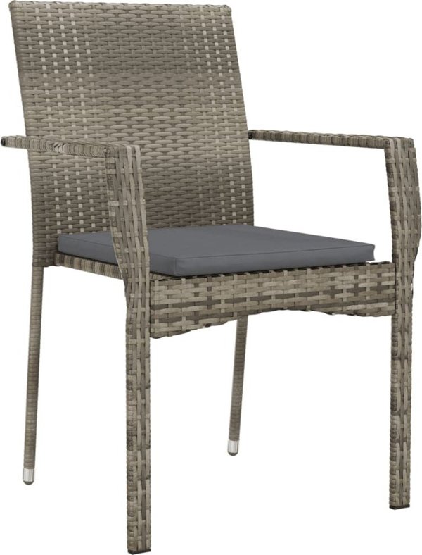 vidaXL vidaXL 5-cz. zestaw mebli ogrodowych, poduszki, czarno-szary rattan PE