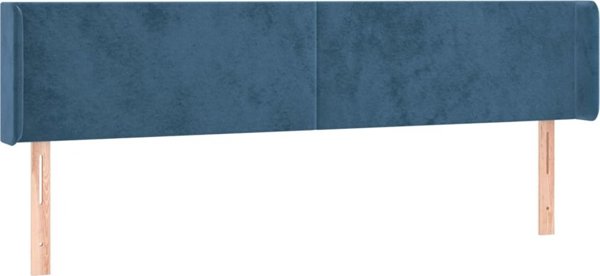 vidaXL κεφαλάρι uszak, σκούρο μπλε, 163x16x78/88 cm, βελούδο