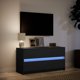 vidaXL τηλεοπτική ντουλάπα με LED, μαύρη, 100x34x50 cm, ξυλοσανίδα