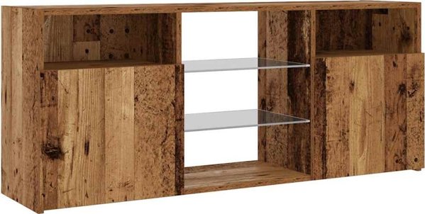 vidaXL Επίπλο TV με φωτισμό LED, παλαιωμένο ξύλο 120x30x50 cm
