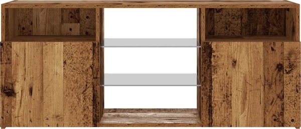 vidaXL Επίπλο TV με φωτισμό LED, παλαιωμένο ξύλο 120x30x50 cm
