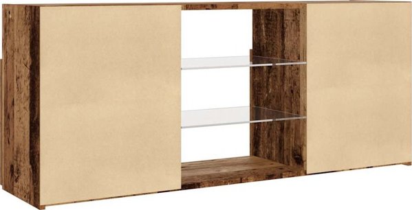 vidaXL Επίπλο TV με φωτισμό LED, παλαιωμένο ξύλο 120x30x50 cm