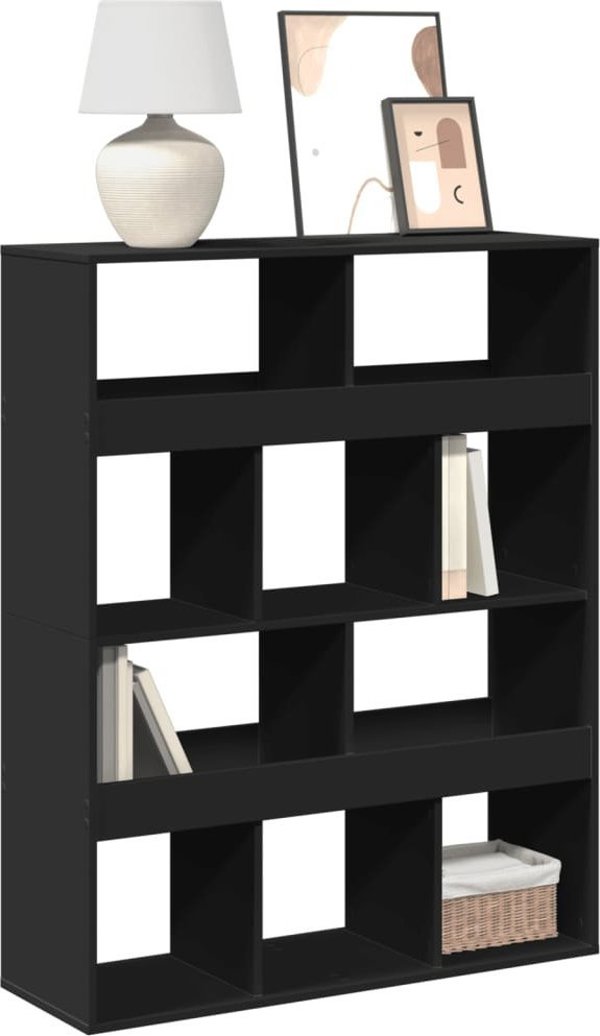 vidaXL Ράφι, μαύρο, 100x33x125,5 εκ, από ξυλοπαράγωγο υλικό