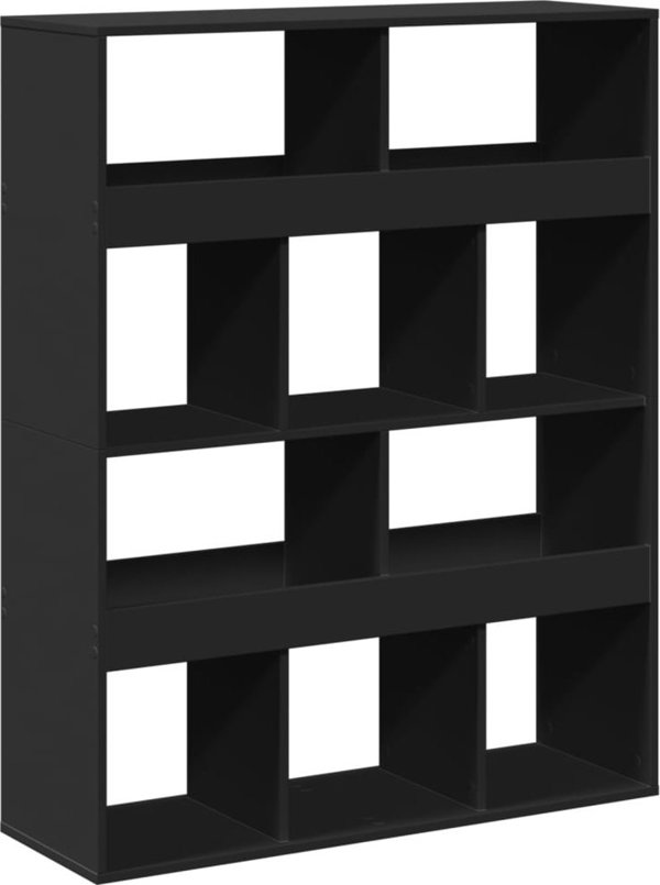 vidaXL Ράφι, μαύρο, 100x33x125,5 εκ, από ξυλοπαράγωγο υλικό