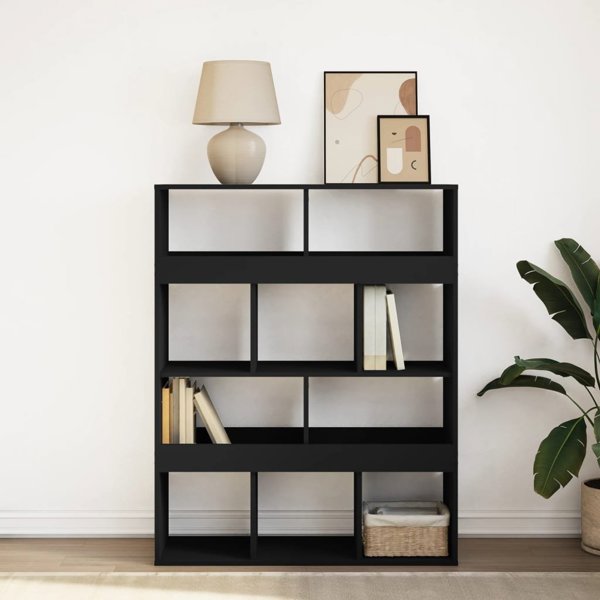 vidaXL Ράφι, μαύρο, 100x33x125,5 εκ, από ξυλοπαράγωγο υλικό